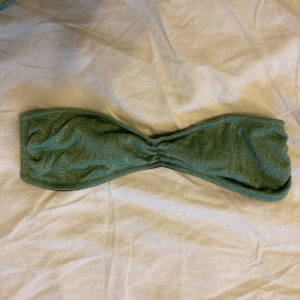 Triangl Swimwear strapless bikini top in color Fawn Sparkle